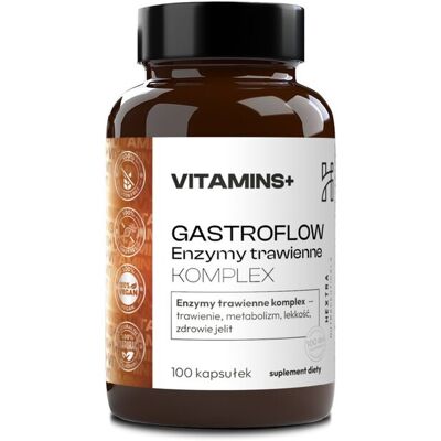 Gastroflow : Enzymy Trawienne Komplex 100kaps. X 500 Mg Trawienie, Metabolizm, Lekkość, Zdrowie Jelit Gastroflow : Enzymy Trawienne Komplex 100kaps. X 500 Mg Trawienie, Metabolizm, Lekkość, Zdrowie Jelit