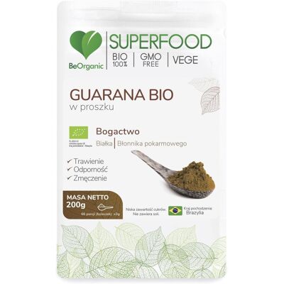 Bio proszek Guarana BeOrganic - Siła z Brazylii Bio proszek Guarana BeOrganic - Siła z Brazylii
