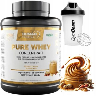 Human Protect PURE WHEY CONCENTRATE 2kg BIAŁKO WPC MASŁO ORZECHOWE Human Protect PURE WHEY CONCENTRATE 2kg BIAŁKO WPC MASŁO ORZECHOWE