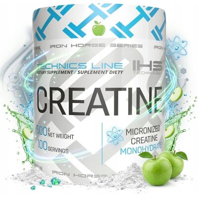 Iron Horse Series IHS Iron Horse Creatine 500 g GREEN APPLE Kreatyna Monohydrat WYTRZYMAŁOŚĆ Iron Horse Series IHS Iron Horse Creatine 500 g GREEN APPLE Kreatyna Monohydrat WYTRZYMAŁOŚĆ