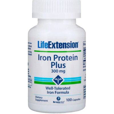 Life Extension Żelazo Protein Plus - Suplement diety - 300mg - 100 Wegetariańskich Kapsułek Life Extension Żelazo Protein Plus - Suplement diety - 300mg - 100 Wegetariańskich Kapsułek