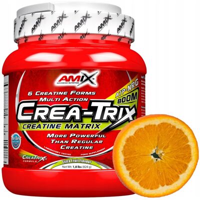 Amix - Crea-Trix 6 - 824g - Pomarańczowy - Proszek kreatynowy Amix - Crea-Trix 6 - 824g - Pomarańczowy - Proszek kreatynowy