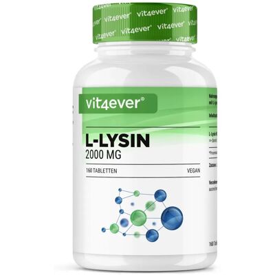 L-LIZYNA 2000 mg 160 TABLETEK WSPARCIE ODPORNOŚCI SKÓRY I MIĘŚNI VIT4EVER L-LIZYNA 2000 mg 160 TABLETEK WSPARCIE ODPORNOŚCI SKÓRY I MIĘŚNI VIT4EVER