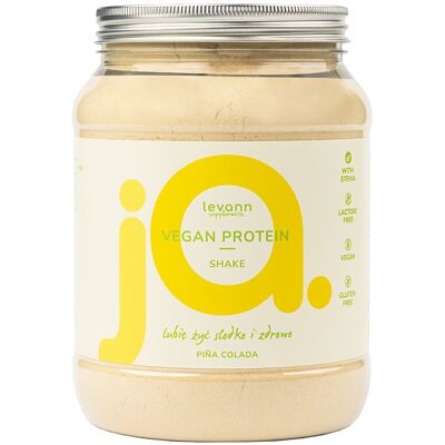 LEVANN “jA” SUPPLEMENTS VEGAN PROTEIN Wegańskie proteinowe białko o smaku pina colada w proszku 500g LEVANN “jA” SUPPLEMENTS VEGAN PROTEIN Wegańskie proteinowe białko o smaku pina colada w proszku 500g