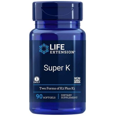 Life Extension Super K - Witamina K1 i K2 - Bezglutenowe - 90 Softgels Life Extension Super K - Witamina K1 i K2 - Bezglutenowe - 90 Softgels
