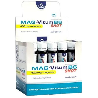 MAG Vitum B6 Shot Płyn - 20 Fiol. Po 25 Ml MAG Vitum B6 Shot Płyn - 20 Fiol. Po 25 Ml