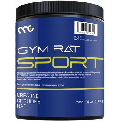 MUSCLE CLINIC GYM RAT SPORT - Cytrulina, AAKG, Kreatyna Mango 500g MUSCLE CLINIC GYM RAT SPORT - Cytrulina, AAKG, Kreatyna Mango 500g