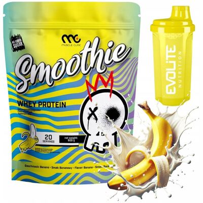 MUSCLE CLINIC SMOOTHIE WHEY 600g WPC PYSZNE BIAŁKO BANAN SHAKER MUSCLE CLINIC SMOOTHIE WHEY 600g WPC PYSZNE BIAŁKO BANAN SHAKER