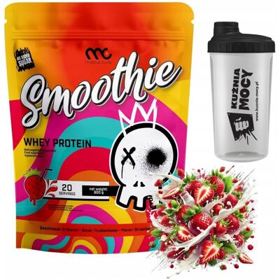 MUSCLE CLINIC SMOOTHIE WHEY 600g WPC PYSZNE BIAŁKO TRUSKAWKA SHAKER MUSCLE CLINIC SMOOTHIE WHEY 600g WPC PYSZNE BIAŁKO TRUSKAWKA SHAKER