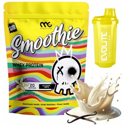 MUSCLE CLINIC SMOOTHIE WHEY 600g WPC PYSZNE BIAŁKO WANILIA SHAKER MUSCLE CLINIC SMOOTHIE WHEY 600g WPC PYSZNE BIAŁKO WANILIA SHAKER