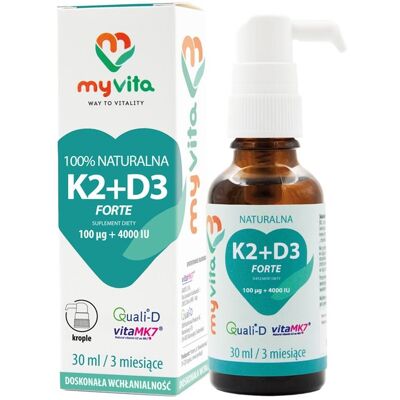 MyVita K2 MK-7 D3 Płyn - Kości & Układ odpornościowy MyVita K2 MK-7 D3 Płyn - Kości & Układ odpornościowy
