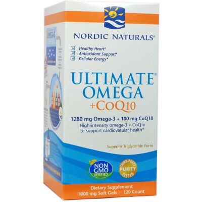Nordic Naturals Omega + CoQ10 - Niebieski - 1280mg, 120 Softgels Nordic Naturals Omega + CoQ10 - Niebieski - 1280mg, 120 Softgels