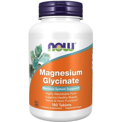 NOW Foods Magnez Glicynat 180 Tabletek - Suplement diety NOW Foods Magnez Glicynat 180 Tabletek - Suplement diety