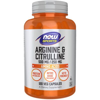 Now Foods Arginina i Cittullina 500mg 250mg Kapsułki Wegan - Suplement diety Now Foods Arginina i Cittullina 500mg 250mg Kapsułki Wegan - Suplement diety