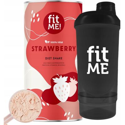 Inny producent Odchudzanie białkowy koktajl fitME truskawka 500g odżywka białkowa + shaker Inny producent Odchudzanie białkowy koktajl fitME truskawka 500g odżywka białkowa + shaker