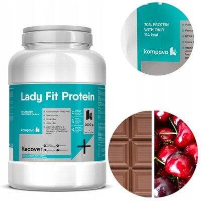 100% Odżywka białkowa Lady Fit Protein czekolada-wiśnia 2000g 100% Odżywka białkowa Lady Fit Protein czekolada-wiśnia 2000g