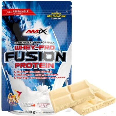 Amix Whey-Pro Fusion Podwójne Czekolada Biała 500g - Odżywka białkowa Amix Whey-Pro Fusion Podwójne Czekolada Biała 500g - Odżywka białkowa