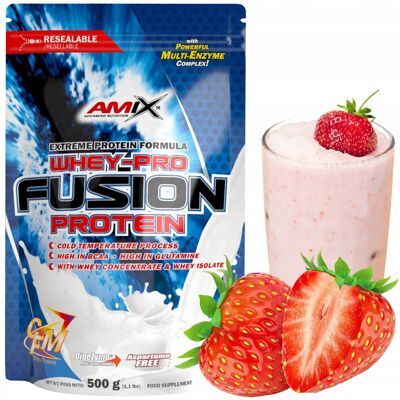 Amix Whey-Pro Fusion Truskawka 500g - Odżywka białkowa Amix Whey-Pro Fusion Truskawka 500g - Odżywka białkowa