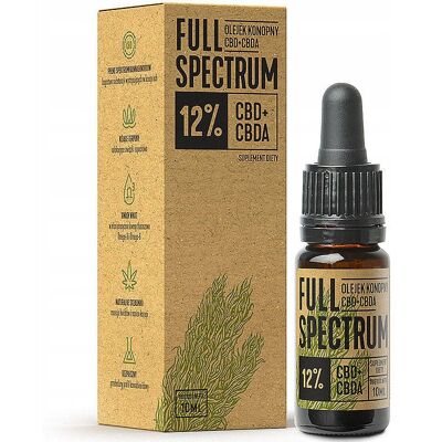Olejek Konopny CBD + CBDA 12% 10ml FULL SPECTRUM Olejek Konopny CBD + CBDA 12% 10ml FULL SPECTRUM