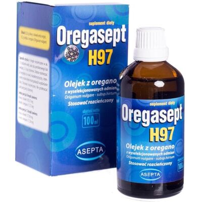 Oregasept H97 - olejek z oregano z wyselekcjonowanych odmian, Suplement diety, 100ml Oregasept H97 - olejek z oregano z wyselekcjonowanych odmian, Suplement diety, 100ml