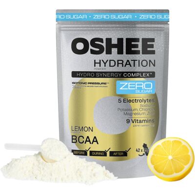 Hydration BCAA OSHEE Hydration Zero, 1 szt - proszek cytrynowy bez cukru regeneracja elektrolity witaminy 630 g napój izotoniczny trening Hydration BCAA OSHEE Hydration Zero, 1 szt - proszek cytrynowy bez cukru regeneracja elektrolity witaminy 630 g napój izotoniczny trening