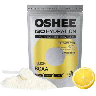 Izotonik proszek OSHEE ISO Hydration Lemon BCAA OSHEE 1050 g - cytrynowy smak nawodnienie regeneracja witaminy elektrolity BCAA sport trening Izotonik proszek OSHEE ISO Hydration Lemon BCAA OSHEE 1050 g - cytrynowy smak nawodnienie regeneracja witaminy elektrolity BCAA sport trening