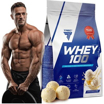 Trec Nutrition PYSZNE BIAŁKO WPC Trec Whey 100 900g PROTEINY NA MASĘ MIĘŚNIE DO TRENINGU Koncentrat Białka Serwatkowego Smak Klasycznych Lodów Trec Nutrition PYSZNE BIAŁKO WPC Trec Whey 100 900g PROTEINY NA MASĘ MIĘŚNIE DO TRENINGU Koncentrat Białka Serwatkowego Smak Klasycznych Lodów