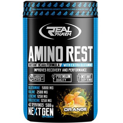 Real Pharm, Suplement aminokwasowy, Amino Rest, 500 g, kiwi-kaktus Real Pharm, Suplement aminokwasowy, Amino Rest, 500 g, kiwi-kaktus