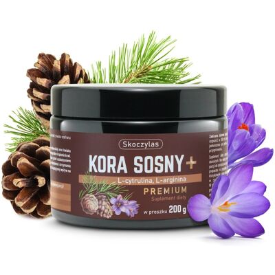 Skoczylas - KORA SOSNY PREMIUM - L-cytrulina, L-arginina, szafran - 200 g Skoczylas - KORA SOSNY PREMIUM - L-cytrulina, L-arginina, szafran - 200 g
