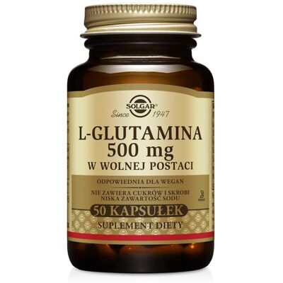 Solgar L-glutamina 500 mg Kapsułki - Suplement diety Solgar L-glutamina 500 mg Kapsułki - Suplement diety
