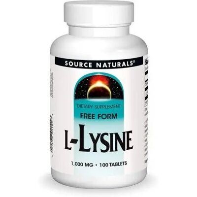 SOURCE NATURALS L-Lysine - L-Lizyna 1000 mg (100 tabl.) SOURCE NATURALS L-Lysine - L-Lizyna 1000 mg (100 tabl.)