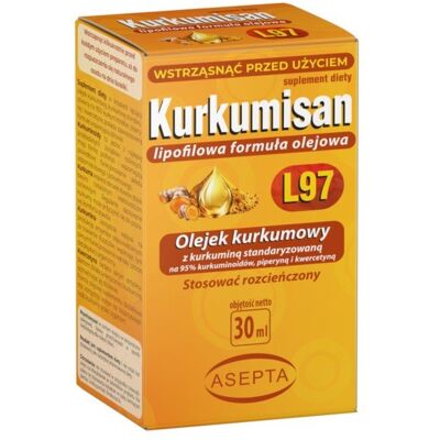 Suplement diety, Asepta Kurkumisan L97 30 ml olej kurkumowy Suplement diety, Asepta Kurkumisan L97 30 ml olej kurkumowy