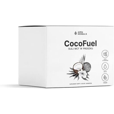 Suplement diety, Aura Herbals - Coco Fuel - Olej MCT w proszku - saszetki 30 szt. Suplement diety, Aura Herbals - Coco Fuel - Olej MCT w proszku - saszetki 30 szt.