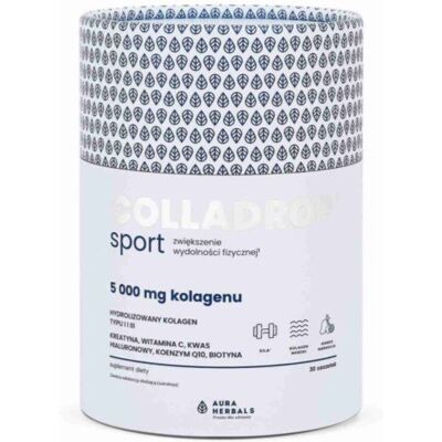 Aura Herbals Colladrop Sport - Kolagen morski 5000mg, 30 saszetek Aura Herbals Colladrop Sport - Kolagen morski 5000mg, 30 saszetek