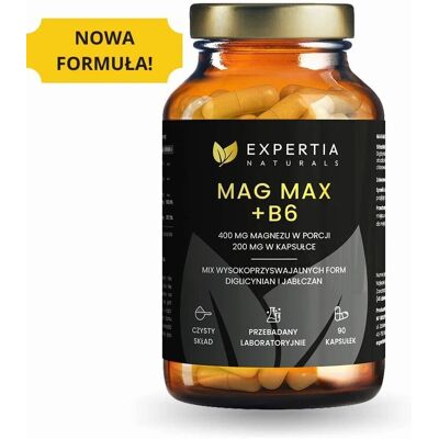 Suplement Diety Mag Max + B6 Expertia Naturals 90 Kapsułek Suplement Diety Mag Max + B6 Expertia Naturals 90 Kapsułek