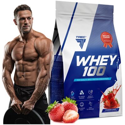 Trec Whey 100 - Truskawka - Białko w proszku Trec Whey 100 - Truskawka - Białko w proszku
