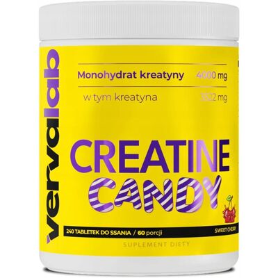 VervaLab Creatine Candy 240 tab do ssania WIŚNIA KREATYNA MONOHYDRAT VervaLab Creatine Candy 240 tab do ssania WIŚNIA KREATYNA MONOHYDRAT