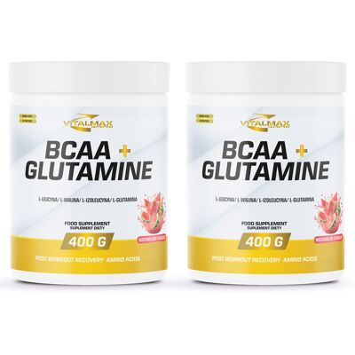 VITALMAX BCAA + GLUTAMINE 2x 400G DWA SMAKI AMINOKWASY REGENERACJA VITALMAX BCAA + GLUTAMINE 2x 400G DWA SMAKI AMINOKWASY REGENERACJA