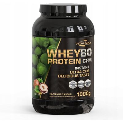 VITALMAX WHEY PROTEIN 80 1000G BIAŁKO SERWATKI WPC ORZECH LASKOW KONCENTRAT VITALMAX WHEY PROTEIN 80 1000G BIAŁKO SERWATKI WPC ORZECH LASKOW KONCENTRAT