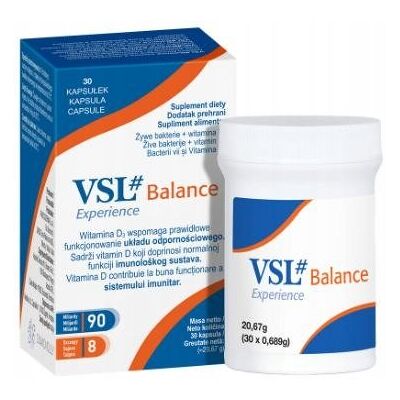 VSL# Balance Experience, żywe bakterie + witamina D3, 30 kapsułek VSL# Balance Experience, żywe bakterie + witamina D3, 30 kapsułek