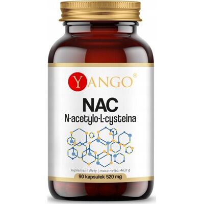 Yango Nac N-acetylo-cysteina - 90 Kapsułek - Suplement Yango Nac N-acetylo-cysteina - 90 Kapsułek - Suplement