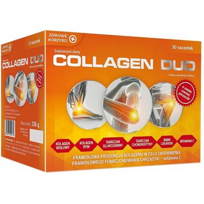 Zdrowe Korzyści - Collagen Duo, Mocne Kości I Zęby, 30 Saszetek Zdrowe Korzyści - Collagen Duo, Mocne Kości I Zęby, 30 Saszetek