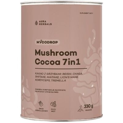 Aura Herbals Mycodrop Cocoa Kakao Z Grzybami 7in1 (330 G) 5903240599035 Aura Herbals Mycodrop Cocoa Kakao Z Grzybami 7in1 (330 G) 5903240599035