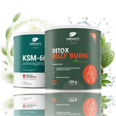 Detox Belly Burn + Ashwagandha Ksm-66 (Powder) Kompletny Zesta Nature'S Finest Na Odchudzanie Spalanie Metabolizm Oczusczanie Regeneracje Detox Belly Burn + Ashwagandha Ksm-66 (Powder) Kompletny Zesta Nature'S Finest Na Odchudzanie Spalanie Metabolizm Oczusczanie Regeneracje