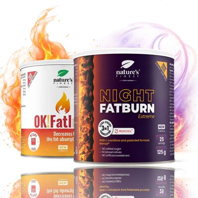 Night Fatburn Extreme + Ok!Fatburn Nature'S Finest Zestaw Na Odchodzanie Metabolizm Kontrola Masy Ciała Sen Night Fatburn Extreme + Ok!Fatburn Nature'S Finest Zestaw Na Odchodzanie Metabolizm Kontrola Masy Ciała Sen