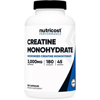 Kapsułki z Kreatyną Monohydrat Nutricost - 3000 Mg - 180 Kapsułek Kapsułki z Kreatyną Monohydrat Nutricost - 3000 Mg - 180 Kapsułek