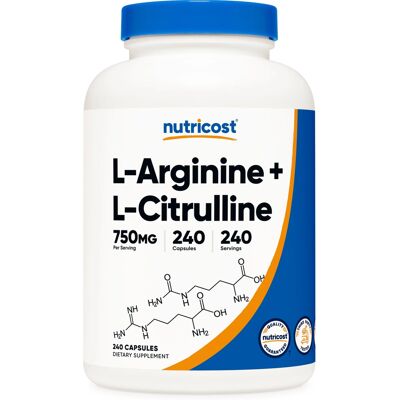 Kapsułki Nutricost L-Arginine + L-Citrulline - Suplement diety Kapsułki Nutricost L-Arginine + L-Citrulline - Suplement diety