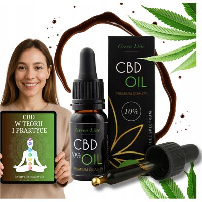 Olejek Konopny 10% Cbd 10ml Green Line Ekstrakt Konopny + Poradnik O Cbd Olejek Konopny 10% Cbd 10ml Green Line Ekstrakt Konopny + Poradnik O Cbd
