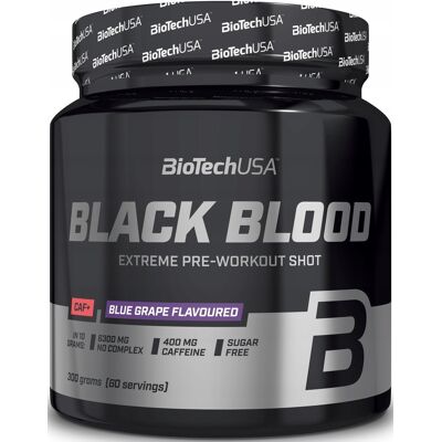 BioTechUSA Przedtreningówka Biotech Black Blood Caf+ Niebieskie Grona (300 G) BioTechUSA Przedtreningówka Biotech Black Blood Caf+ Niebieskie Grona (300 G)