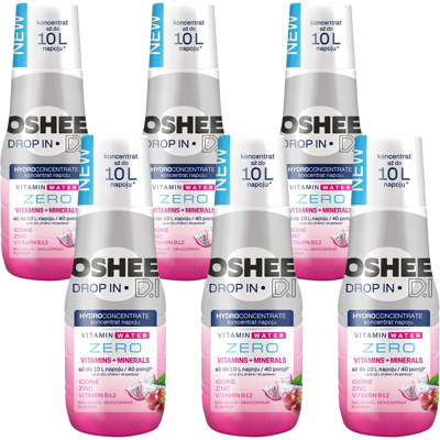 Syrop Zero Oshee Drop In - 6 Sztuk Po 500 Ml, Winogrono, Witaminy I Minerały, Bez Cukru, Do 60 L Napoju Syrop Zero Oshee Drop In - 6 Sztuk Po 500 Ml, Winogrono, Witaminy I Minerały, Bez Cukru, Do 60 L Napoju